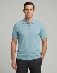 Мужское поло Bugatti голубого цвета