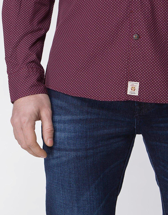 Рубашка Pierre Cardin  в красном цвете с узором