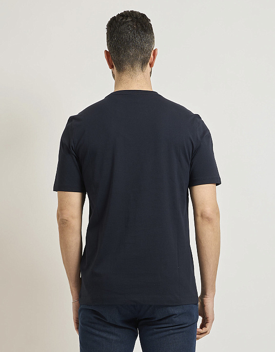 Класична футболка Bugatti з круглим воротом у темно-синьому кольорі