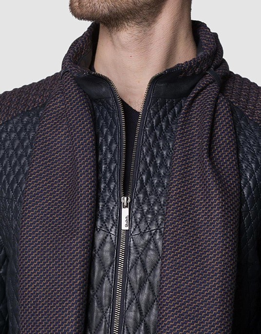 Куртка шкіряна  Pierre Cardin в темно-синьому кольорі