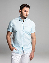 Сорочка Pierre Cardin з коротким рукавом  у блакитному кольорі