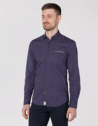 Рубашка Pierre Cardin из коллекции Denim Story в тёмно-синем цвете с узором