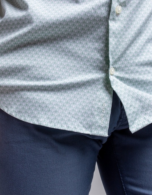 Сорочка Pierre Cardin із колекції Future Flex з коротким рукавом у зеленому кольорі