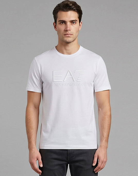 Футболка унісекс EA7 Emporio Armani у білому кольорі