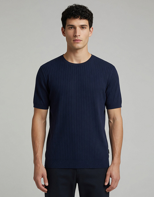 Мужская трикотажная футболка Bugatti тёмно-синего цвета