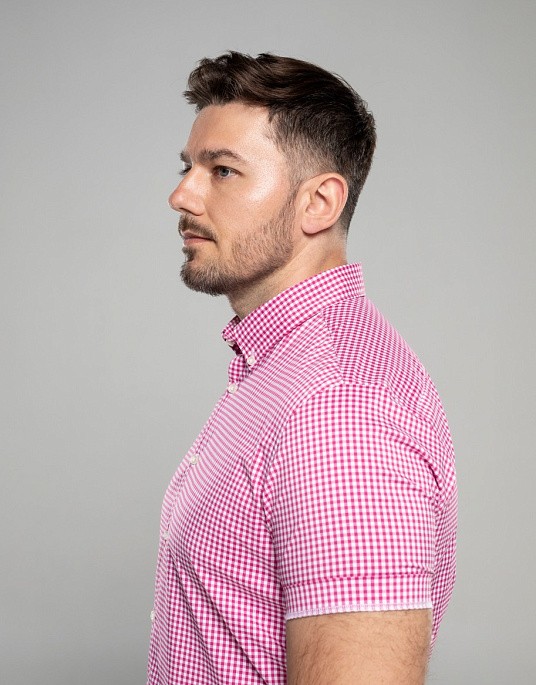 Сорочка Pierre Cardin з колекції Future Flex з коротким рукавом у рожевому кольорі