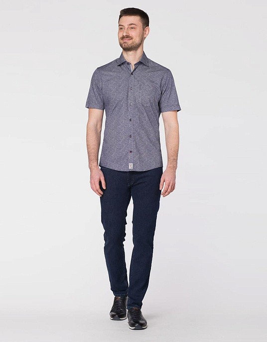 Сорочка з коротким рукавом Pierre Cardin у синьому кольорі