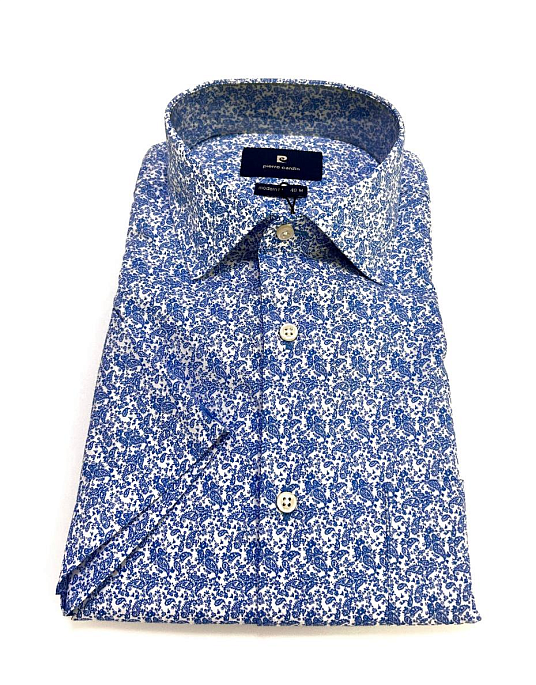 Сорочка з коротким рукавом Pierre Cardin у блакитному кольорі з принтом