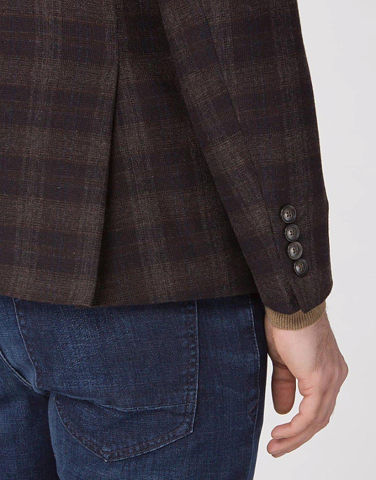 Піджак Pierre Cardin з колекції Voyage у коричневому кольорі у клітку