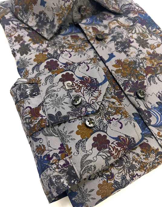 Рубашка Pierre Cardin из коллекции Denim Academy в сером цвете с цветочным принтом