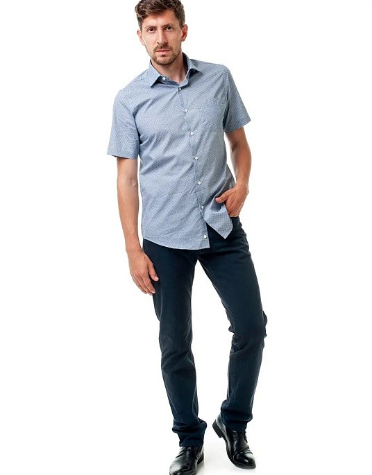 Рубашка с коротким рукавом Pierre Cardin в сером цвете с принтом