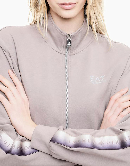 Женский спортивный костюм EA7 Emporio Armani в серо-бежевом цвете