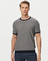 Фактурна футболка Bugatti темно-синього кольору