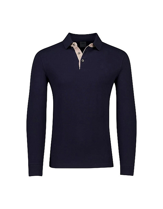 Поло с длинным рукавом Bugatti тёмно-синего цвета