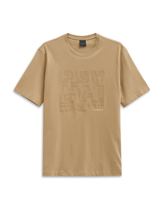Футболка Bugatti  з принтом у бежевому кольорі