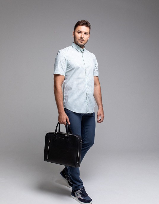 Сорочка Pierre Cardin із колекції Future Flex з коротким рукавом у зеленому кольорі