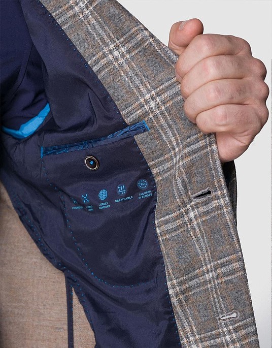 Піджак Pierre Cardin з колекції Future Flex в коричневу клітку