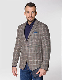 Піджак Pierre Cardin з колекції Future Flex в коричневу клітку