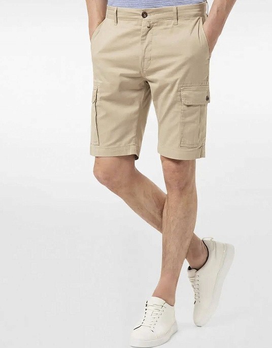 Шорты - бермуды Pierre Cardin с косым карманом в бежевом цвете