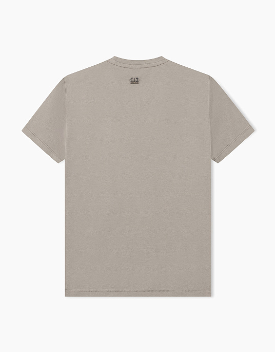 Женская футболка EA7 Emporio Armani в серо-бежевом цвете