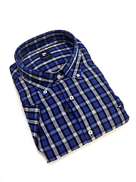 Сорочка з льону Pierre Cardin в клітинку з коротким рукавом