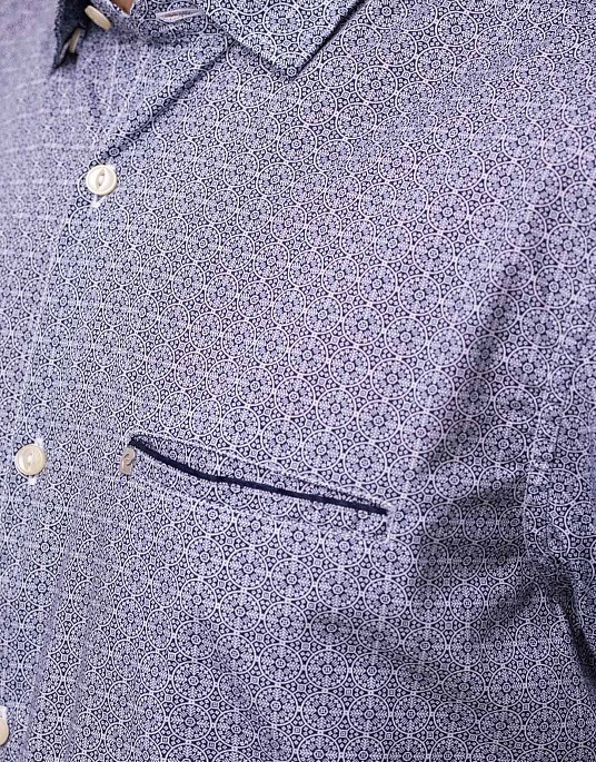 Рубашка Pierre Cardin с коротким рукавом из коллекции Denim Academy в голубом цвете